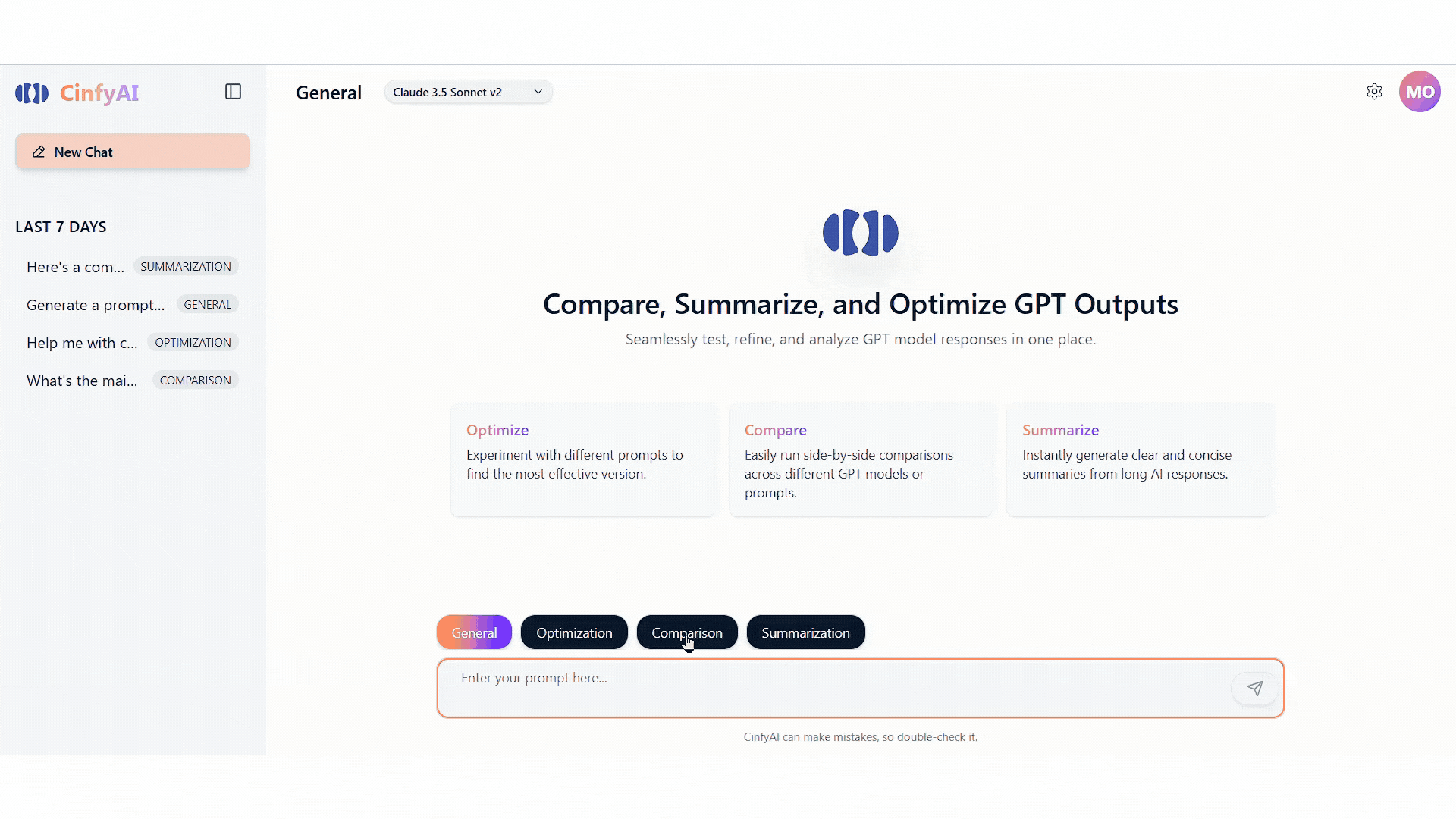 Compare different models side by side